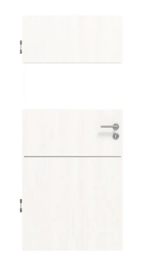 Widok frontowy modelu Smart 2 wzdłuż Steel 79 Basic Durat biel pino drzwi wewnętrzne - Huga