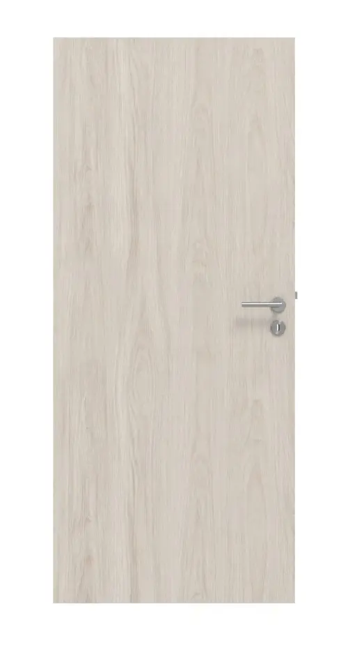 Widok frontowy marki HUGA zestaw drzwi wewnętrzne dąb lazurowany Basic Durat bezprzylgowe z ościeżnicą i klamką