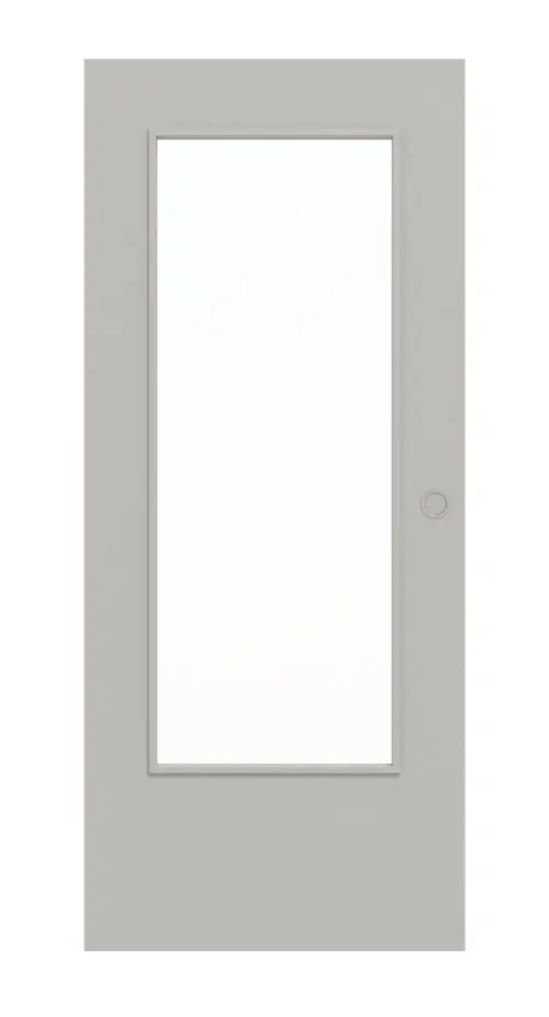 WESTAG drzwi przesuwne do pomieszczeń wilgotnych Jasnoszary A 402 PortaLit CPL z przeszkleniem LA-DIN