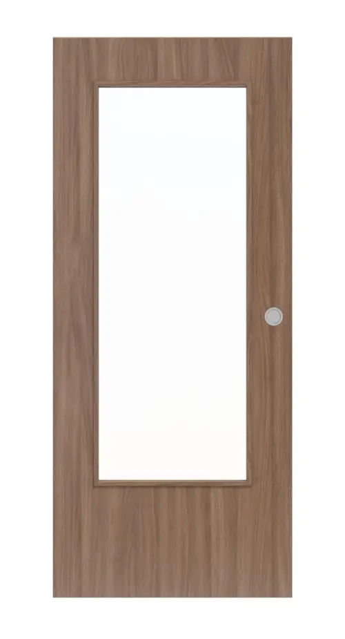 WESTAG Drzwi przesuwne do pomieszczeń wilgotnych Orzech włoski Noce NU 736 GetaLit HPL z przeszkleniem LA-DIN