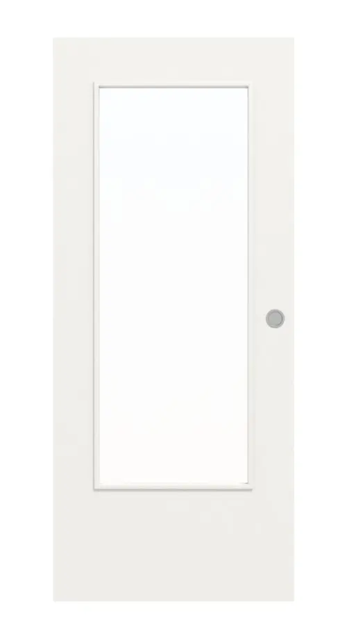 WESTAG drzwi przesuwne do pomieszczeń wilgotnych arctic biały A 222 RAL 9016 GetaLit HPL z przeszkleniem LA-DIN