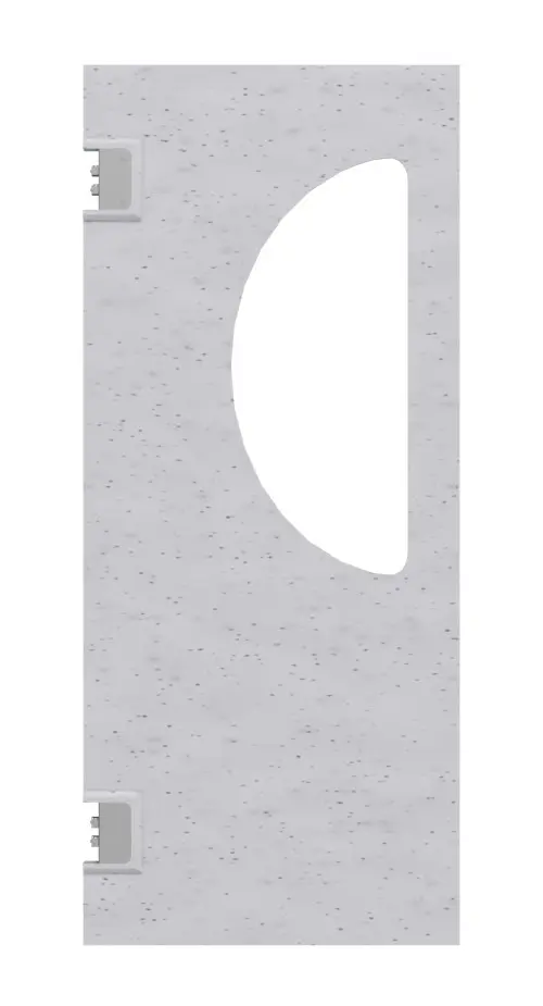 HÖRMANN drzwi wahadłowe z tworzywa sztucznego granit z półokrągłym przeszkleniem z ramą osłonową