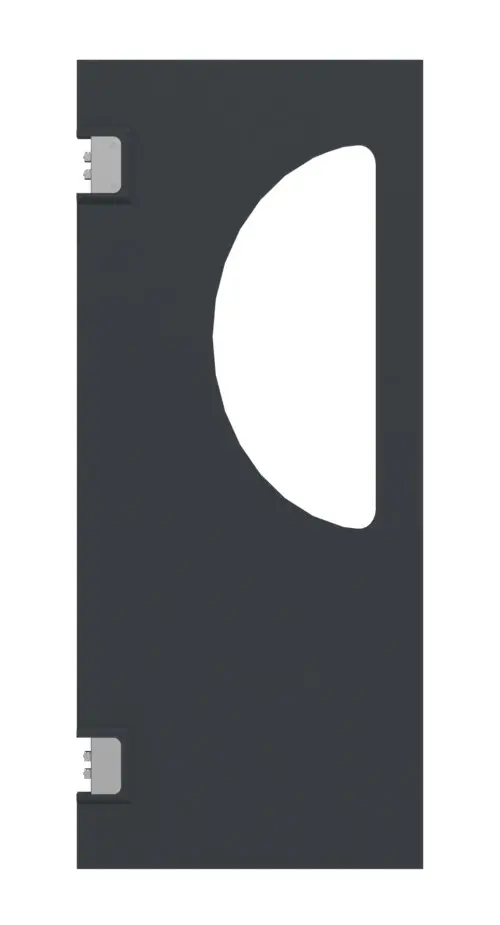 HÖRMANN drzwi wahadłowe z tworzywa sztucznego z półokrągłym wycięciem na szybę z ramą osłonową