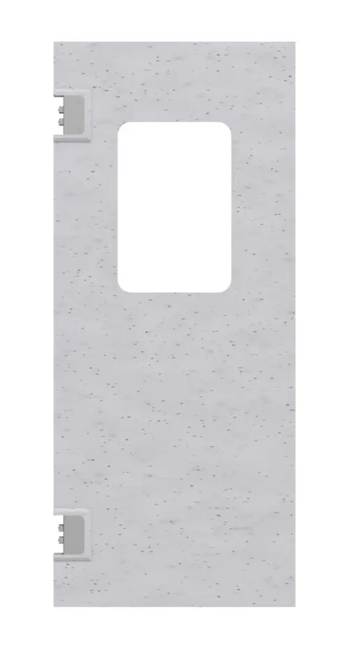 HÖRMANN Drzwi wahadłowe z tworzywa sztucznego granit z wycięciem na szybę prostokątnym i ościeżnicą opaskową