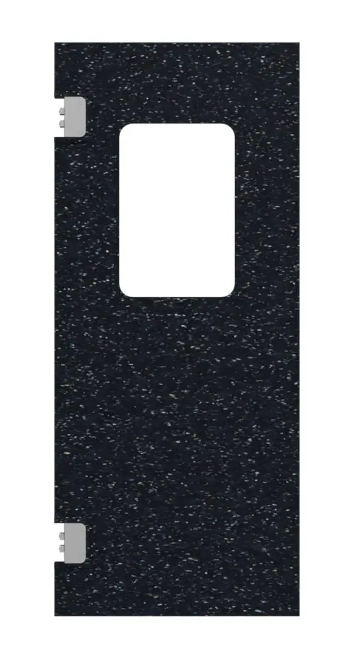 Drzwi wahadłowe z tworzywa sztucznego HÖRMANN, czarny kolorowy, z prostokątnym przeszkleniem, w tym rama osłonowa