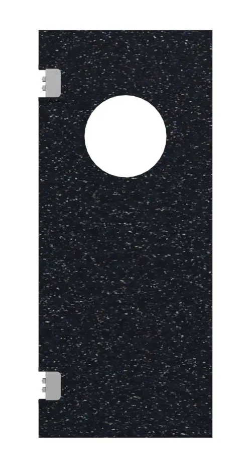 HÖRMANN drzwi wahadłowe z tworzywa sztucznego czarny Bunt z przeszkleniem zaokrąglone wraz z ramą osłonową