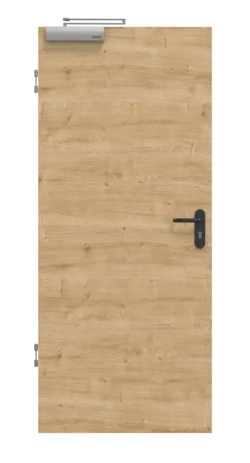 Widok frontowy dębu sękatego wzdłuż Basic Durat drzwi dymoszczelne - Huga