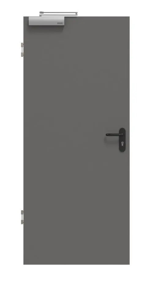 Widok frontowy drzwi dymoszczelnych szary stalowy RAL 7037 BaseLine lakierowane - Hörmann
