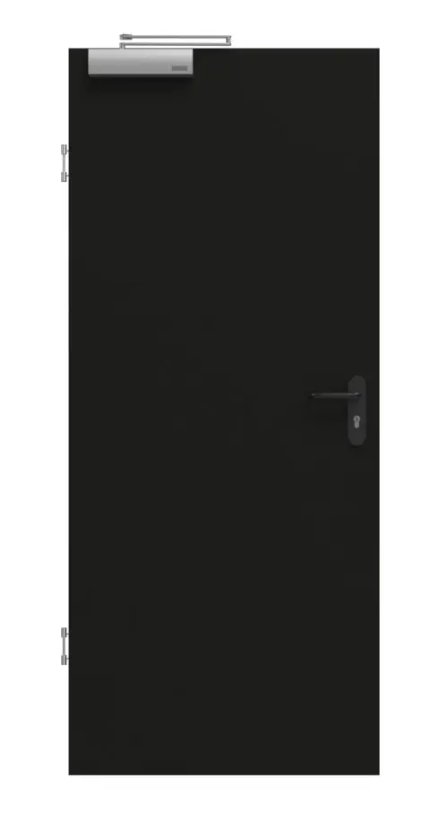 Widok frontowy drzwi dymoszczelnych GARANT 0901-60 Black Resopal