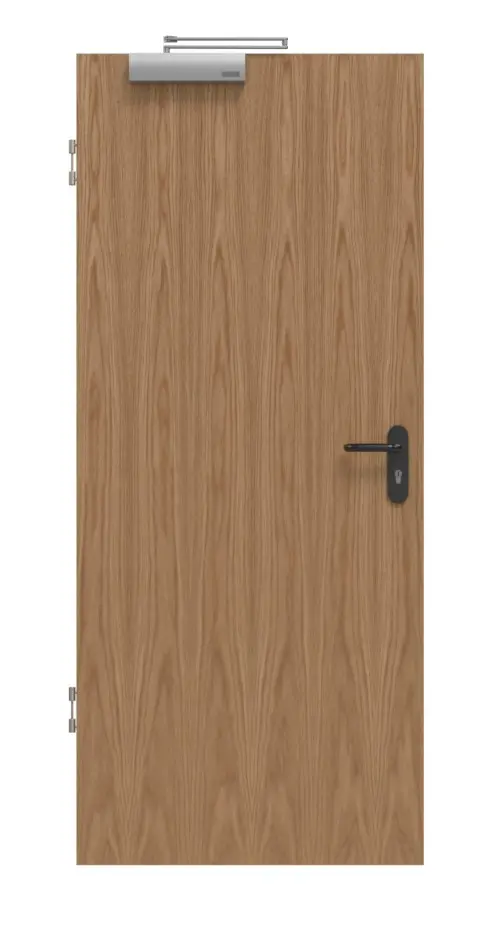 Zdjęcie drzwi dymoszczelnych fornirowanych drewnem naturalnym dąb klasyczny - Jeld-Wen