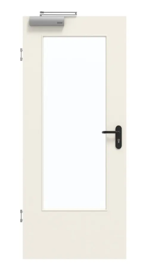 GARANT drzwi dymoszczelne biały lakier 9010 z przeszkleniem LA-DIN