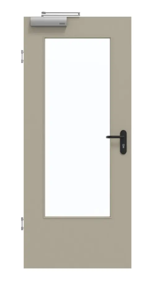 GARANT Drzwi dymoszczelne, matowe, szary jedwab 7044 G-TEC z przeszkleniem LA-DIN