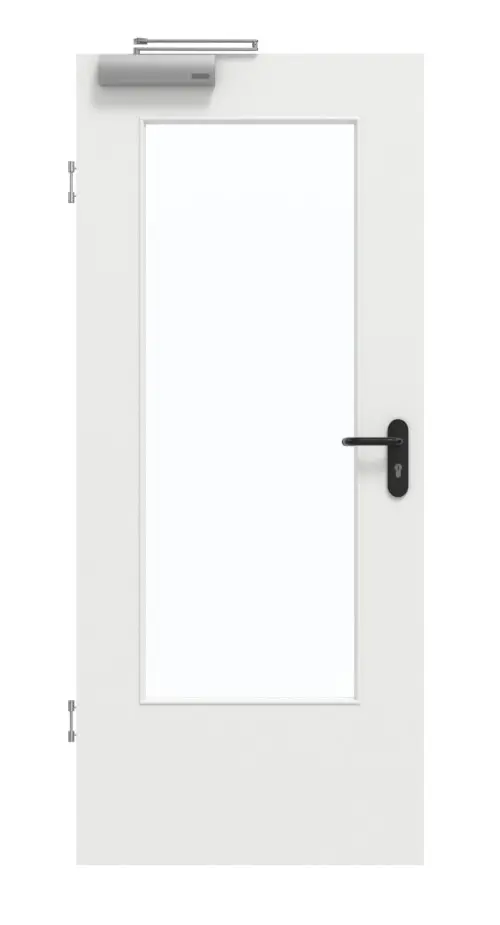 GARANT Drzwi dymoszczelne, matowe, biały lakier 9016 G-TEC z przeszkleniem LA-DIN