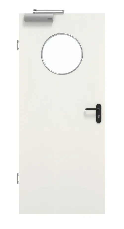 GARANT drzwi dymoszczelne biel ze strukturą Premium GCK08 z przeszkleniem LA-13