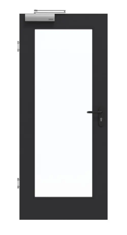 GARANT drzwi dymoszczelne matowy RAL 9005 G-TEC z przeszkleniem LA-2