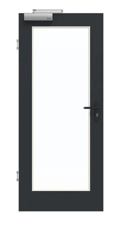 GARANT Drzwi przeciwpożarowe U12000SD Wulkan czarny GHK08 z przeszkleniem LA-2
