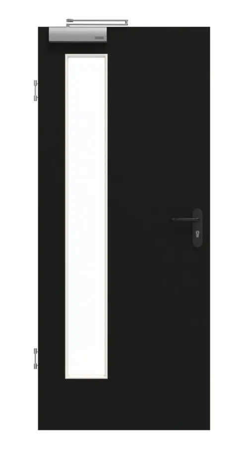 GARANT Drzwi przeciwpożarowe 0901-60 Black Resopal z przeszkleniem LA-4 po stronie zawiasów