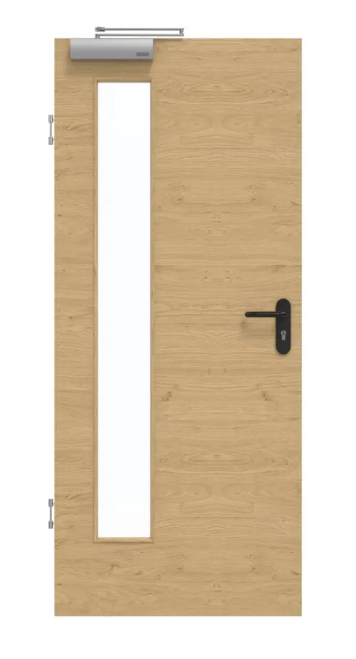 GARANT Drzwi dymoszczelne układ poprzeczny Authentic dąb z sękami GCK08 z przeszkleniem LA-4 po stronie zawiasów