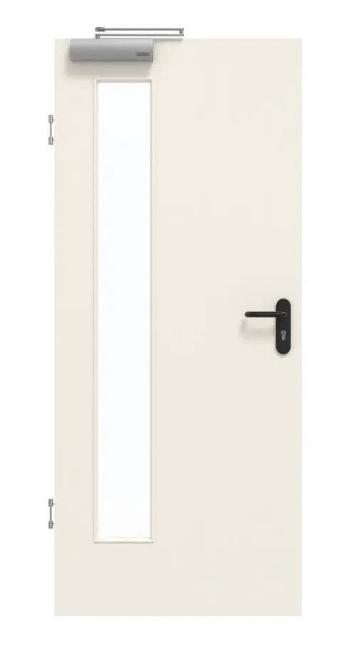 GARANT drzwi dymoszczelne biały lakier 9010 GHK08 z przeszkleniem LA-4 po stronie zawiasów
