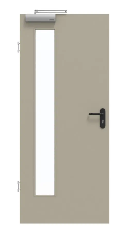 GARANT Drzwi dymoszczelne, matowe, szary jedwab 7044 G-TEC z przeszkleniem LA-4 po stronie zawiasów