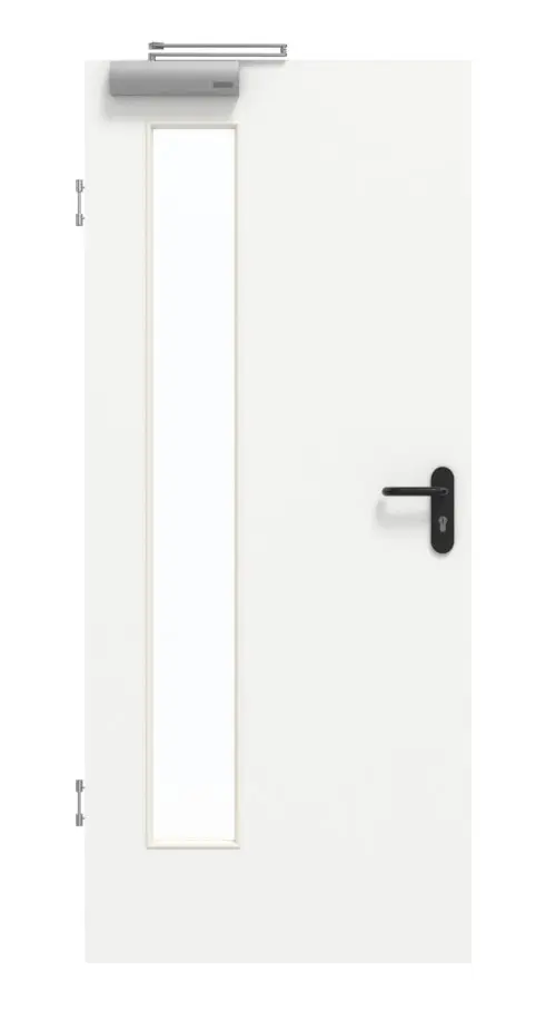 GARANT Drzwi dymoszczelne U11209SD szarotka alpejska GHK08 z przeszkleniem LA-4 po stronie zawiasów