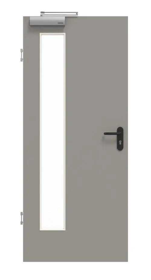 GARANT drzwi dymoszczelne U12115SD szary platynowy GHK08 z wycięciem na szybę LA-4 po stronie zawiasów