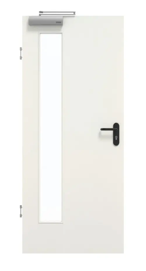 GARANT Drzwi dymoszczelne, Biel ze strukturą Premium CePaL, z przeszkleniem LA-4 od strony zawiasów