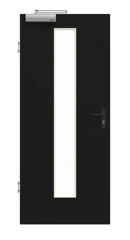 GARANT drzwi dymoszczelne 0901-60 Black Resopal z przeszkleniem LA-4 na środku