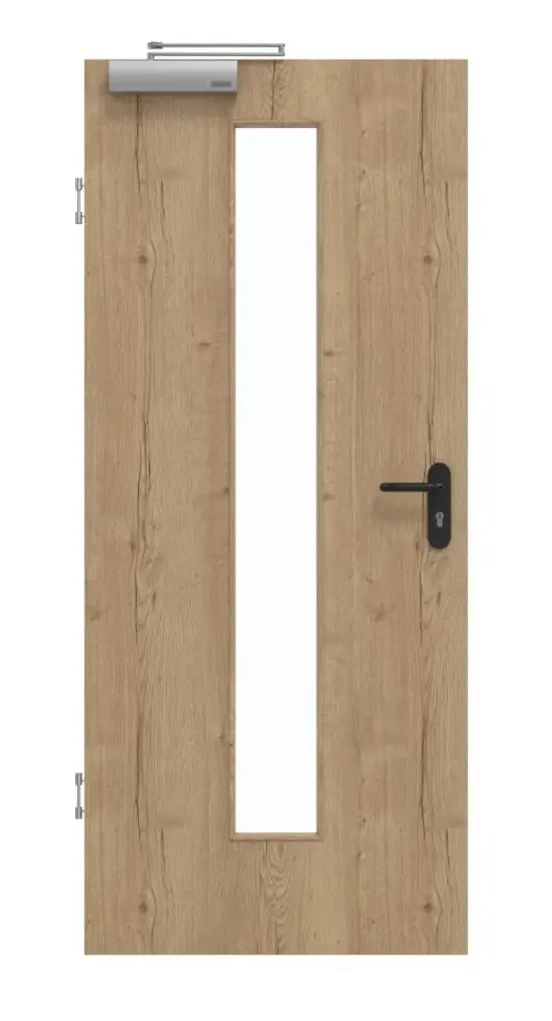 GARANT drzwi dymoszczelne Authentic dąb szczelinowy GCK08 z przeszkleniem LA-4 na środku