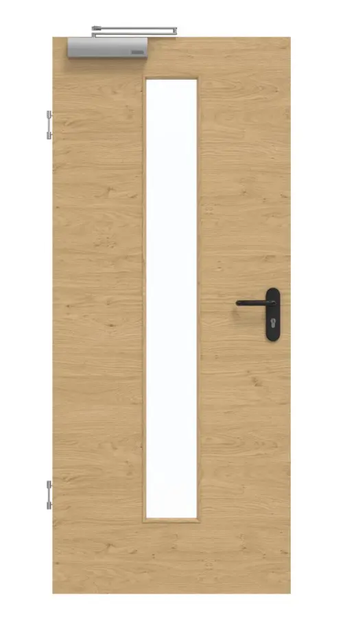 GARANT Drzwi dymoszczelne, authentic dąb sękaty, układ poprzeczny, CePaL, z przeszkleniem LA-4 na środku