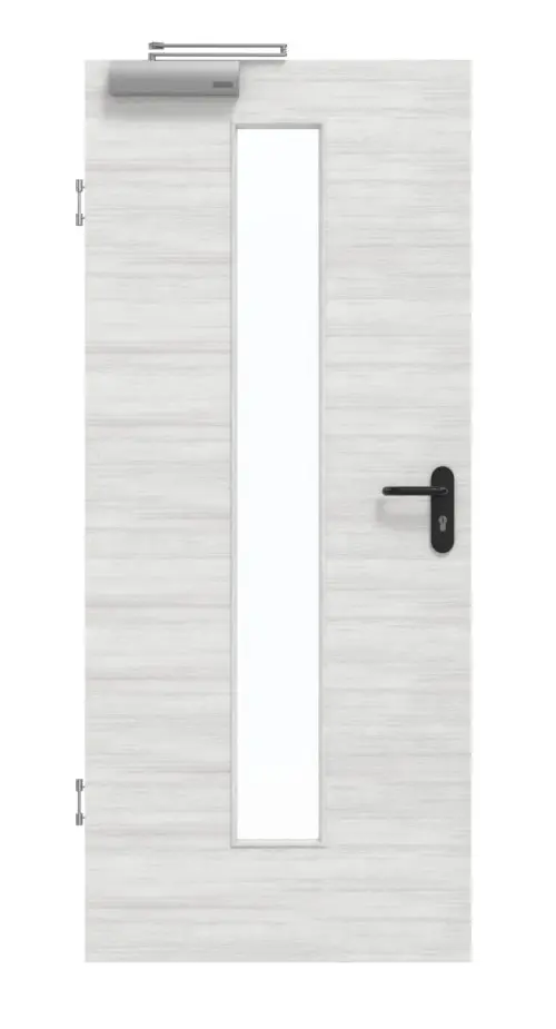 GARANT Drzwi dymoszczelne Quer Authentic Grigio GCK08 z przeszkleniem LA-4 na środku