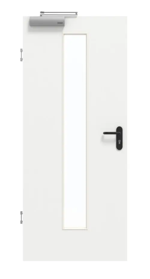 GARANT drzwi dymoszczelne D354-60 Designer White Resopal z przeszkleniem LA-4 na środku