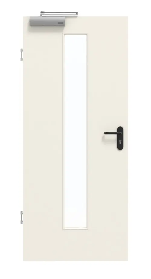 GARANT drzwi dymoszczelne biały lakier 9010 GHK08 z przeszkleniem LA-4 na środku