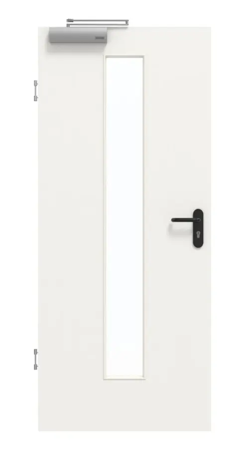 GARANT drzwi dymoszczelne biały lakier 9016 GHK08 z przeszkleniem LA-4 na środku