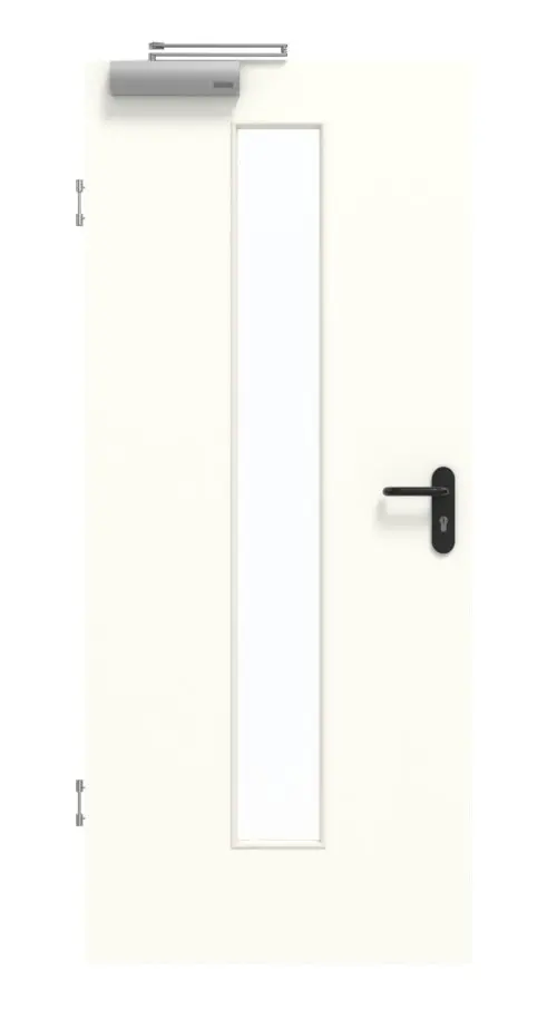 GARANT Drzwi dymoszczelne U11026SD kryształowa biel GHK08 z przeszkleniem LA-4 centralnie
