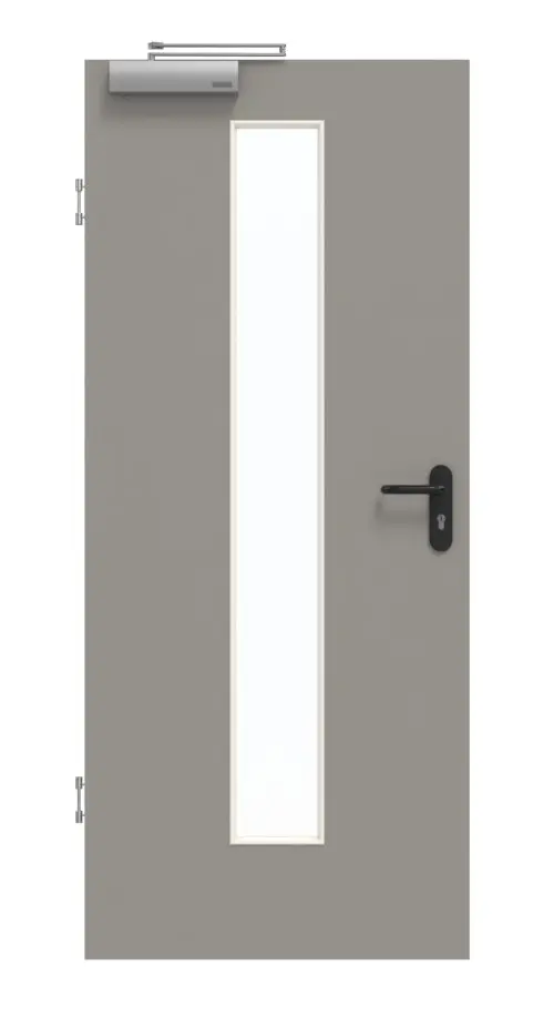 GARANT drzwi dymoszczelne U12115SD szary platynowy GHK08 z przeszkleniem LA-4 na środku