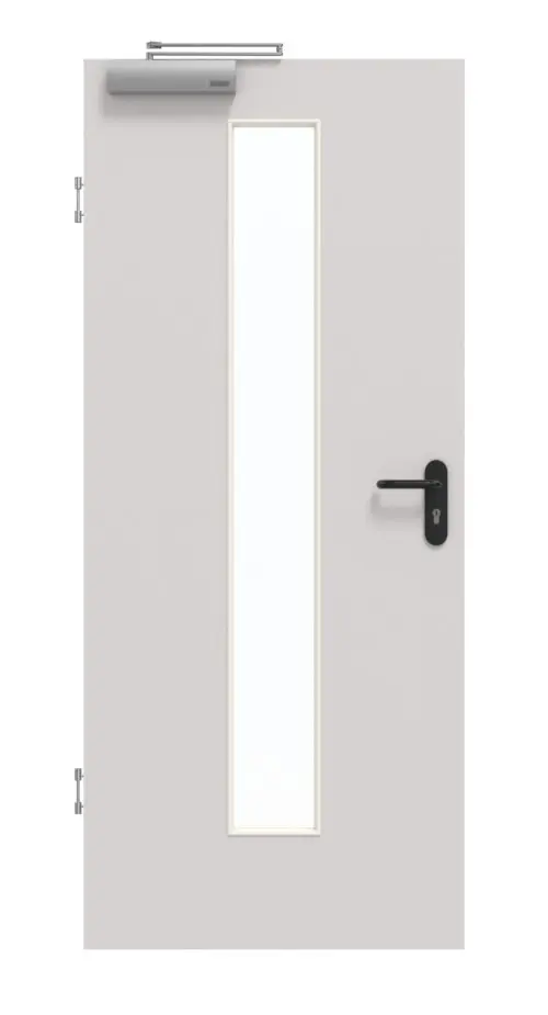 GARANT drzwi dymoszczelne U12188SD jasnoszary GHK08 z przeszkleniem LA-4 na środku