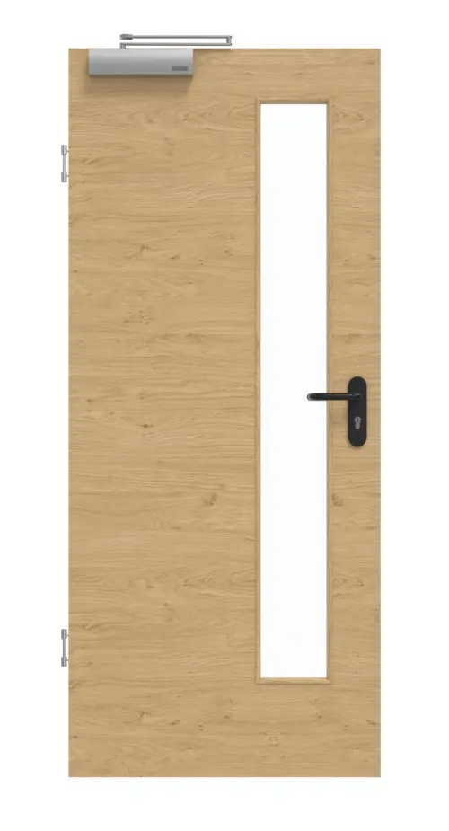 GARANT Drzwi dymoszczelne, authentic dąb sękaty, układ poprzeczny, CePaL, z przeszkleniem LA-4 po stronie zamka