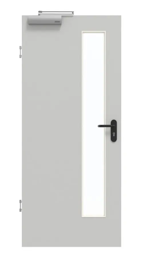 Garant drzwi dymoszczelne D92-60 Dove Grey Resopal z przeszkleniem LA-4 od strony zamka