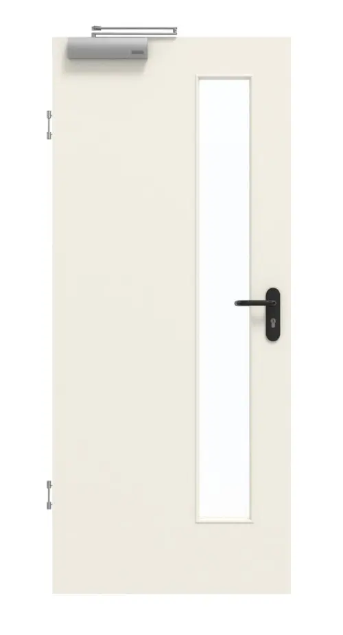 GARANT drzwi dymoszczelne biały lakier 9010 z przeszkleniem LA-4 od strony zamka