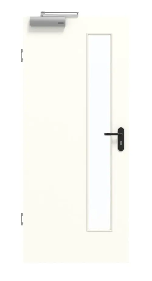 GARANT drzwi dymoszczelne U11026SD biel kryształowa GHK08 z wycięciem na szybę LA-4 od strony zamka