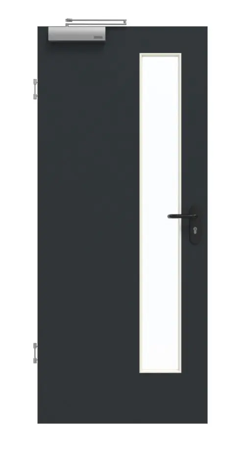 GARANT drzwi dymoszczelne U12000SD wulkaniczna czerń GHK08 z przeszkleniem LA-4 od strony zamka