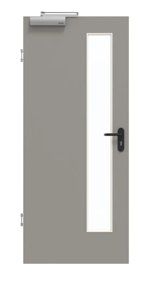 GARANT drzwi dymoszczelne U12115SD szary platynowy GHK08 z przeszkleniem LA-4 od strony zamka