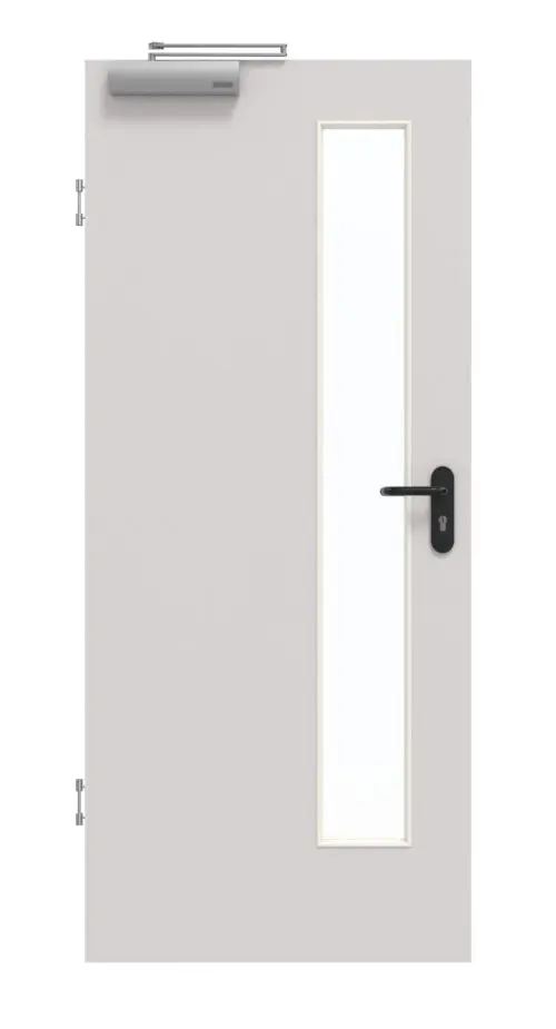 GARANT drzwi dymoszczelne U12188SD szary jasny GHK08 z przeszkleniem LA-4 od strony zamka