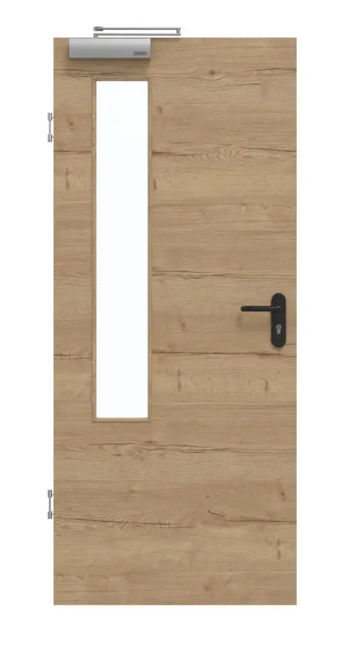 GARANT Drzwi dymoszczelne Quer Authentic Risseiche CePaL z przeszkleniem LA-5 po stronie zawiasów