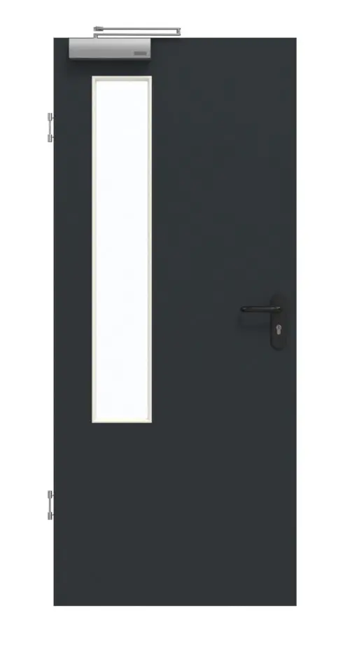 GARANT drzwi dymoszczelne U12000SD wulkaniczna czerń GHK08 z przeszkleniem LA-5 po stronie zawiasów