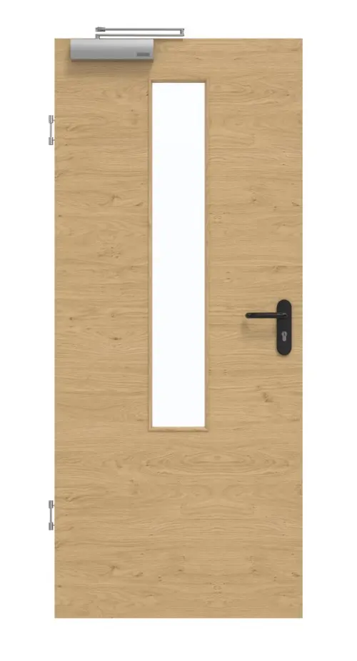 GARANT Drzwi dymoszczelne, authentic dąb sękaty, układ poprzeczny, CePaL, z przeszkleniem LA-5 na środku