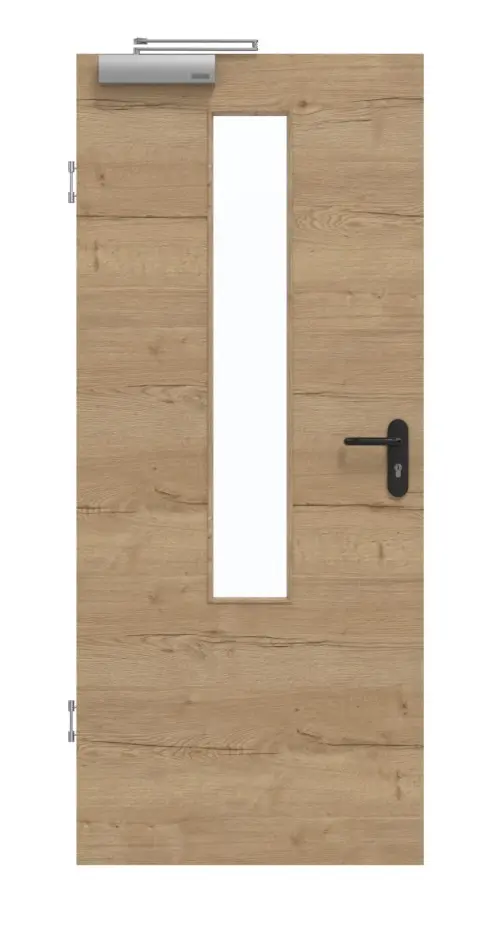 GARANT Drzwi dymoszczelne Quer Authentic Risseiche CePaL z przeszkleniem LA-5 na środku