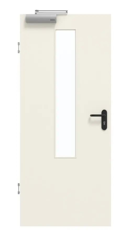 GARANT drzwi dymoszczelne biały lakier 9010 z przeszkleniem LA-5 na środku