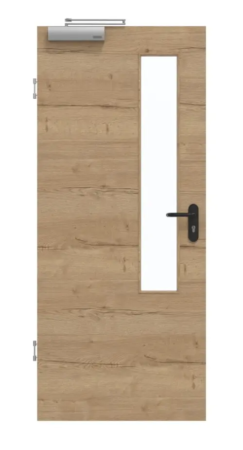 GARANT Drzwi dymoszczelne Quer Authentic Risseiche CePaL z przeszkleniem LA-5 po stronie zamka